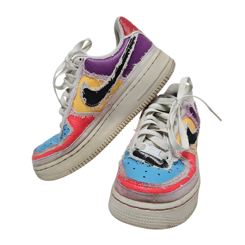 Nike Sneakers Womens 6 Multi Color Air Force 1 LX Deconstructed Retro Streetwear